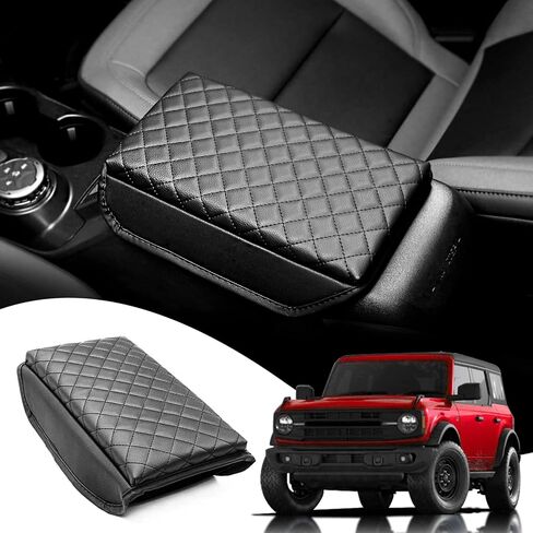 غطاء وحدة التحكم المركزية Mabett لملحقات Ford Bronco 2026، 2021-2025 2/4 باب، يمنع خدوش الكلاب، وسادة وحدة التحكم المركزية غطاء مسند ذراع مقاوم للماء، واقي غطاء صندوق مقعد مسند الذراع (أسود) in Kuwait