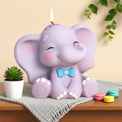 2-Piece Set of Elephant Candle molds for Candle Making 3D Elephant Resin Candle soap Mold DIY Resin Gypsum Clay Elephant Ornament Silicone Mold in Kuwait