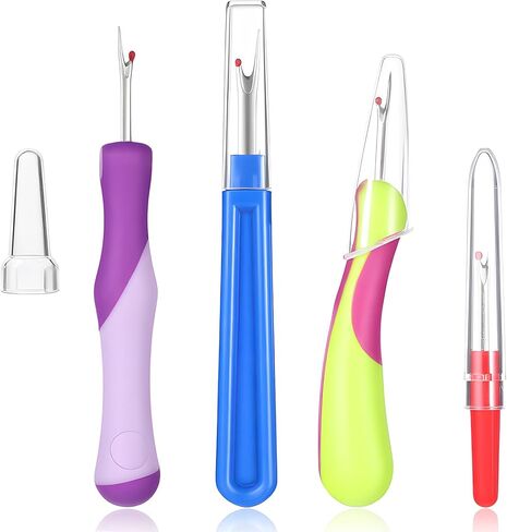4 Pack Seam Ripper Tool Sewing Thread Stitch Ripper Handy Thread Remover Supplies Thread Threadripper Embroidery Accessories Notions for DIY Hand Crafting Quilting Cross Knitting in Kuwait