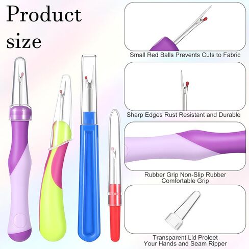 4 Pack Seam Ripper Tool Sewing Thread Stitch Ripper Handy Thread Remover Supplies Thread Threadripper Embroidery Accessories Notions for DIY Hand Crafting Quilting Cross Knitting in Kuwait