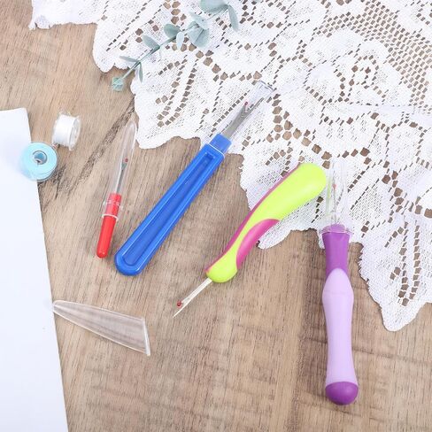 4 Pack Seam Ripper Tool Sewing Thread Stitch Ripper Handy Thread Remover Supplies Thread Threadripper Embroidery Accessories Notions for DIY Hand Crafting Quilting Cross Knitting in Kuwait
