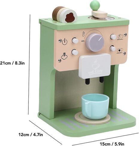Fockety Toy Coffee Maker for Kids, Coffee Machine Toy Wooden Playset Kitchen Accessories Gifts for Ages 3 4 5 Year Old Kids Toddler Boys Girls Birthday Gifts in Kuwait
