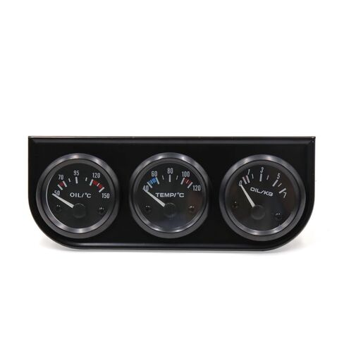 52Mm Oil Temp Water Temp Pressure Triple Gauge Kit Car Pointer Meter in Kuwait