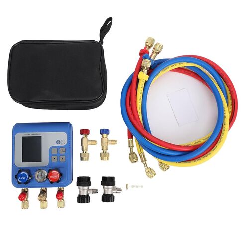 مقياس مشعب رقمي مزدوج من JTLB، عداد مشعب تيار متردد HVAC مع شاشة عرض ملونة 3 منافذ لـ 94 مبردًا R410A R32 R1234yf R134a اختبار درجة حرارة الضغط in Kuwait