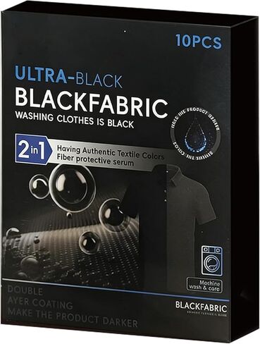 10 Sheets Ultra Black Fabric Dye for Black Clothing, Color Restoration, Clothing Painting, Clothing Dyes, 2 in 1 Formula with Fiber Protector Serum, Machine Washable for Cotton, Linen and Silk in Kuwait