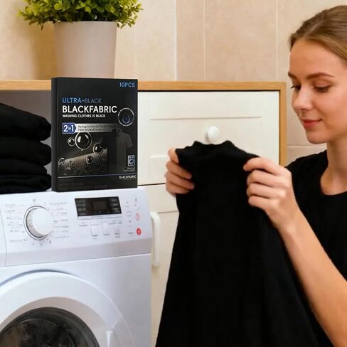 10 Sheets Ultra Black Fabric Dye for Black Clothing, Color Restoration, Clothing Painting, Clothing Dyes, 2 in 1 Formula with Fiber Protector Serum, Machine Washable for Cotton, Linen and Silk in Kuwait