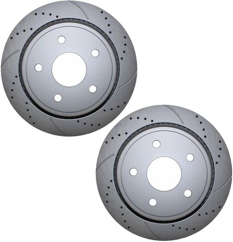 Rear Disc Brake Rotors, Set of 2 - Compatible with 2011-2018 Ram 1500, 2004-2009 Dodge Durango, 2002-2010 Dodge Ram 1500, 2019-2022 Ram 1500 Classic, 2007-2009 Chrysler Aspen in Kuwait