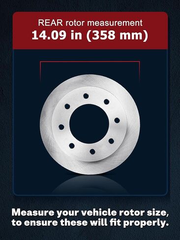 ALLCOMBO 14.09" Rear Brake Rotors for 2009 2010 Dodge Ram 2500 3500, 2011 2012 2013 2014 2015 2016 2017 2018 2019 2020 2021 2022 2023 Ram 2500 3500, 2012 1500 Disc Brakes Replacement 53056 in Kuwait