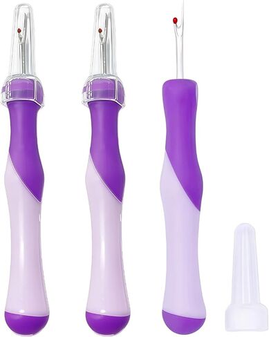 3 PCS Seam Rippers for Sewing, Stitch Remover Tool Ergonomic Grip, for Embroidery Knitting Hand Sewing Cross Stitching Thread Puller Purple in Kuwait