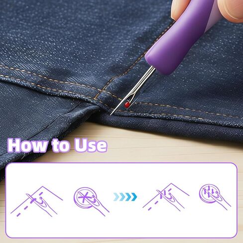 3 PCS Seam Rippers for Sewing, Stitch Remover Tool Ergonomic Grip, for Embroidery Knitting Hand Sewing Cross Stitching Thread Puller Purple in Kuwait