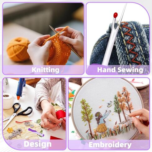 3 PCS Seam Rippers for Sewing, Stitch Remover Tool Ergonomic Grip, for Embroidery Knitting Hand Sewing Cross Stitching Thread Puller Purple in Kuwait