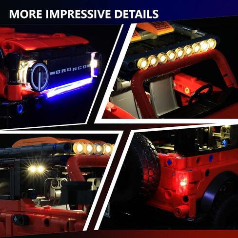 إضاءة LED متوافقة مع سيارة Lego Technic Ford Bronco SUV، مجموعة إضاءة لسيارة Lego Ford Bronco SUV Car 42213 (أضواء فقط، بدون نموذج) in Kuwait