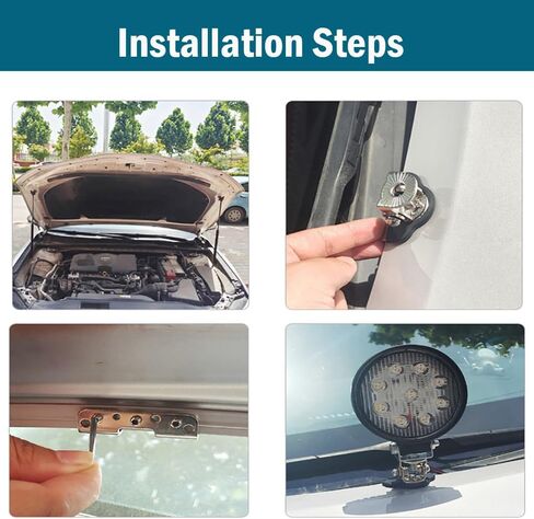 DSkoiph 2x LED Light Bar Mounting Bracket Adjustable Vehicle Pillar Hood Lighting Mount Clamp Holder with Hex Wrenches Metal Structure Bracket Column Universal Car Accessories in Kuwait