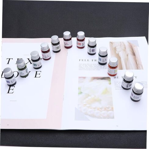 Uonlytech 12pcs Luminous Gold Powder Fountain Pen Ink Stable Colored Bottled Ink for Painting Calligraphy and Daily Writing for Art and Hand Accounts Suitable for Various Paper Random Color in Kuwait