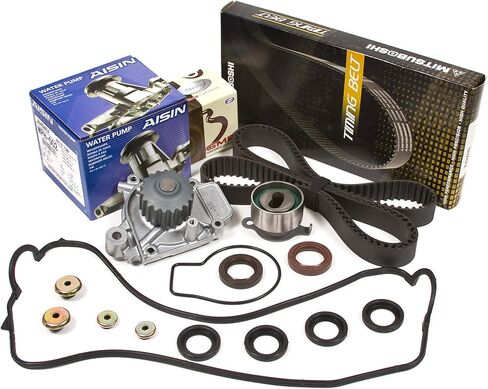 Evergreen TBK143MVCA Compatible With 88-95 Honda Civic Del Sol CRX SOHC D15B Timing Belt Kit Valve Cover Gasket AISIN Water Pump in Kuwait