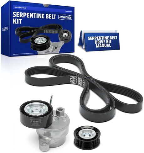 JC Whitney JFBAJCWTBK00140 Engine Serpentine Drive Belt Kit - Compatible with Mercedes-Benz GLE350 2016-2018, GLE400 2016-2017, GLK350 2013-2015 - 3.0L 3.5L in Kuwait