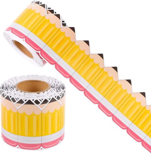 65.66FT Pencil Classroom Bulletin Border Roll,Back to School Pencil Border Trim Back to School Bulletin Board Display Wall Chalkboard Decor in Kuwait