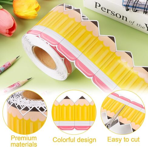 65.66FT Pencil Classroom Bulletin Border Roll,Back to School Pencil Border Trim Back to School Bulletin Board Display Wall Chalkboard Decor in Kuwait