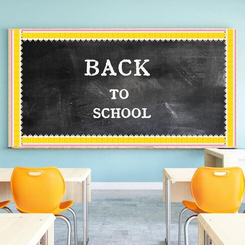 65.66FT Pencil Classroom Bulletin Border Roll,Back to School Pencil Border Trim Back to School Bulletin Board Display Wall Chalkboard Decor in Kuwait