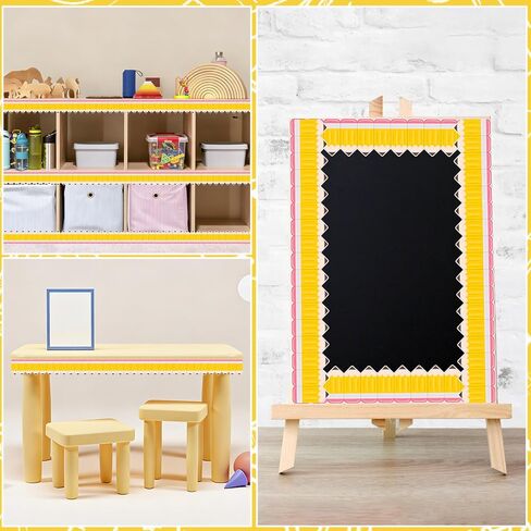 65.66FT Pencil Classroom Bulletin Border Roll,Back to School Pencil Border Trim Back to School Bulletin Board Display Wall Chalkboard Decor in Kuwait