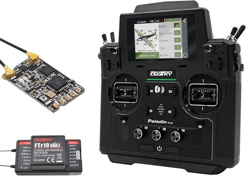 جهاز إرسال راديو GoolRC Flysky Paladin PL18 2.4 جيجا هرتز 18 قناة مع جهاز استقبال FS-FTr10 وFTr16S لطائرة RC FPV Racing بدون طيار وطائرة هليكوبتر متعددة المروحيات الهندسية - الوضع 2 (خنق اليد اليسرى) in Kuwait
