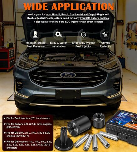 34720 Injector Seal Installer Kit 8Pcs - Perfectly Compatible with Ford GM Subaru Engines and More, Fuel Injector Teflon Seal Installation Tool Set with Storage Case in Kuwait