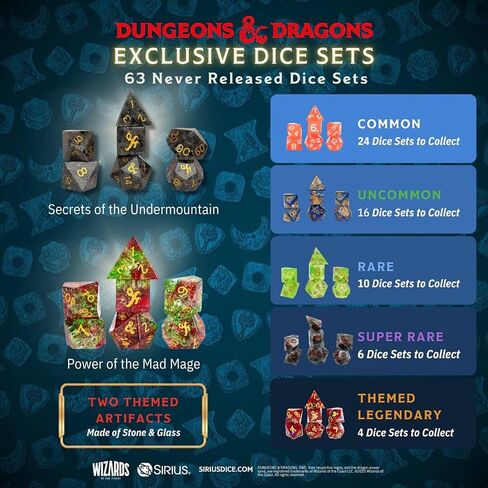 Dungeons & Dragons: Undermountain Treasure Pack - Dice Set, Metal Coin, Embroidered Bag, Randomly Assorted RPG Accessories, D&D Waterdeep Collection in Kuwait