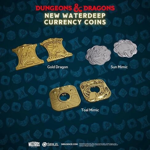 Dungeons & Dragons: Undermountain Treasure Pack - Dice Set, Metal Coin, Embroidered Bag, Randomly Assorted RPG Accessories, D&D Waterdeep Collection in Kuwait