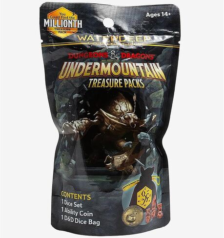 Dungeons & Dragons: Undermountain Treasure Pack - Dice Set, Metal Coin, Embroidered Bag, Randomly Assorted RPG Accessories, D&D Waterdeep Collection in Kuwait