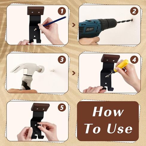 4PCS Helmet Wall Mount Motorcycle Helmet Holder Helmet Rack Wall Mount with Double Hook Beech Wood & Metal Helmet Hanger for Football Helmet Hats Coats Sportswear in Kuwait