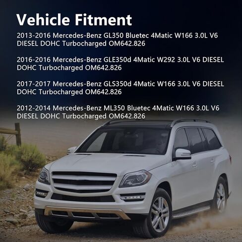 AUCERAMIC Air Intake Hose Left & Right Fit for Mercedes-Benz ML350 2012-2014, GL350 2013-2016, GLE350d 2016,GLS350d 2017 4Matic V6 Diesel 3.0L Replace# 6420948897, 6420948797 in Kuwait