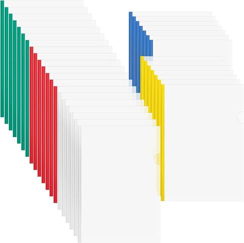 100 Pcs Report Covers with Sliding Bar - 5 Color Plastic Document Binders Clear Report Covers for A4 Paper Presentation Folder School Office Organization 8.7 x 12.2 Inch in Kuwait