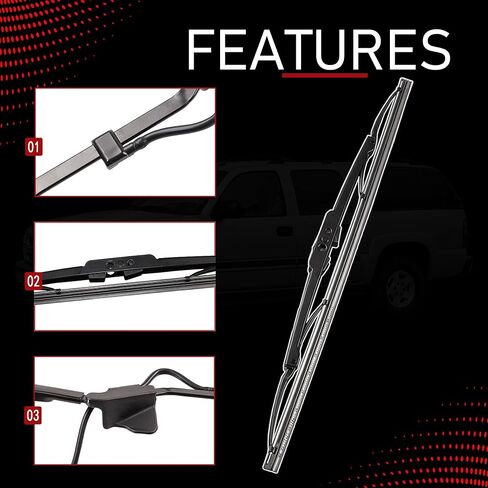 15711688 Windshield Rear Wiper Arm with Blades Compatible With 2000 2001 2002 2003 2004 2005 2006 Chevrolet Chevy Suburban 1500 2500 Tahoe GMC Yukon XL 1500 2500 Replaces 42551 12494839 in Kuwait