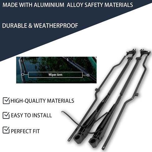 602-5407 602-5408 1 Pair Front Windshield Wiper Arm Kit Noiseless Rust Protection Fits Compatible with Kenworth 2000-2006 W900 Pantograph Style Replaces OE 1120000BWS 1020000BWS in Kuwait