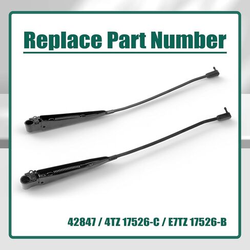 YUXIVCNE 42847 طقم ذراع ممسحة الزجاج الأمامي بديل لـ Ford F100 1980-1983 لـ F150 1980-1996 لـ F250 F350 1980-1997 لـ F-Super Duty، استبدل E4TZ 17526-C E7TZ 17526-B زوج واحد من الصدأ الأمامي بدون ضوضاء in Kuwait