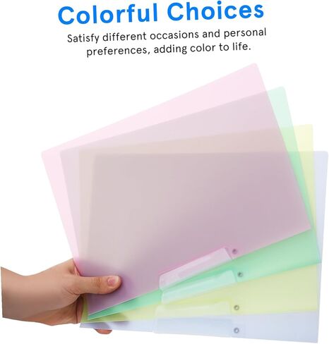 8pcs Plastic Document Folders with Swing Clip PP Material File Organizers for Business Office School Space-Saving Presentation Report Covers in Blue Green Pink Yellow in Kuwait