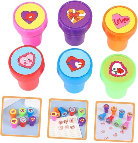 NUOBESTY 20pcs Heart Stampers for Boys Girls Self Inking Stamps for Classroom Rewards Scrapbooking Invitations Greeting Cards Party Favors Goody Bag Fillers in Kuwait