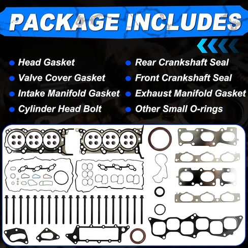 3.8 Full Head Gasket Set w/Cylinder Head Bolts Fit for Kia Borrego Hyundai Genesis 3.8L 2009-2011 HS26420PT-1 HS26420PT-3 CS26420-1 CS26420-2 ES72366 in Kuwait