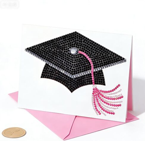 Graduation Card Envelope: Pink envelope with V-shaped flap design, suitable for 5x7 inch cards, a great choice for graduation parties and ceremonies, and can be given directly as a gift. in Kuwait