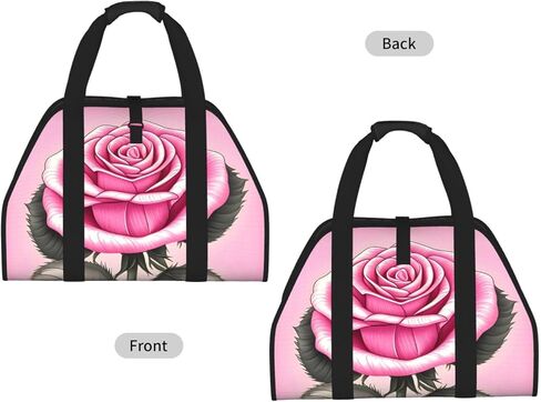 Beautiful Pink Roses Firewood Carrier Bag-Heavy Duty Canvas Log Tote, Waterproof Wood Hauler With Padded Handles in Kuwait