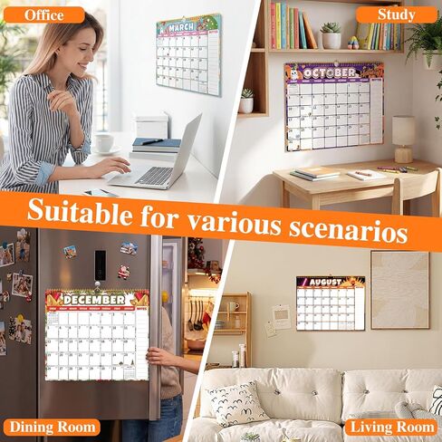 Wall Calendar 2026-2027 (July 2026 - December 2027) - 18 Month Large Hanging Calendar 14.57 x 11.42 Inches, Monthly Planner with Ruled Blocks, Thick Paper, Holidays, To-Do List & Notes for Home, Office, Classroom in Kuwait