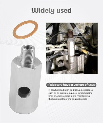 Oil Pressure Adapter,Car Accessories 1/8 NPT Oil Pressure Sensor Tee with 1 Gasket,Stainless Steel Turbo Supply Feed Line Connector,Automotive Fuel System Fittings,Suitable for Cars,SUVs in Kuwait
