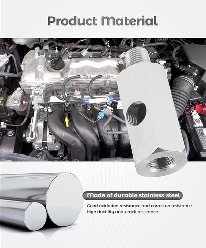 Oil Pressure Adapter,Car Accessories 1/8 NPT Oil Pressure Sensor Tee with 1 Gasket,Stainless Steel Turbo Supply Feed Line Connector,Automotive Fuel System Fittings,Suitable for Cars,SUVs in Kuwait