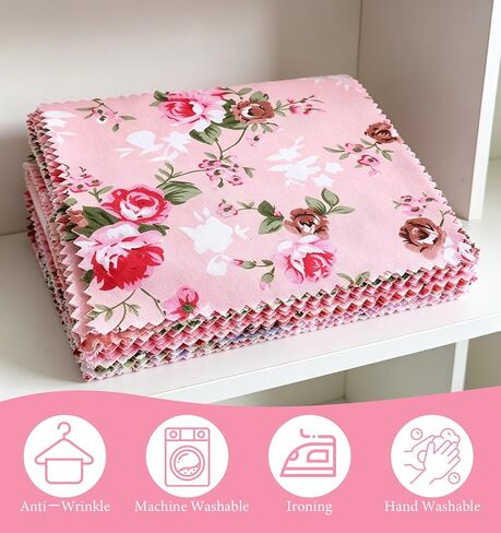 42 Pcs Charm Pack for Quilting, 5x5 Inch Fabric Squares, Assorted Floral & Geometric Cotton Quilt Blocks, Patchwork Bundles for DIY Sewing Crafts & Projects in Kuwait