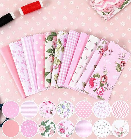 42 Pcs Charm Pack for Quilting, 5x5 Inch Fabric Squares, Assorted Floral & Geometric Cotton Quilt Blocks, Patchwork Bundles for DIY Sewing Crafts & Projects in Kuwait