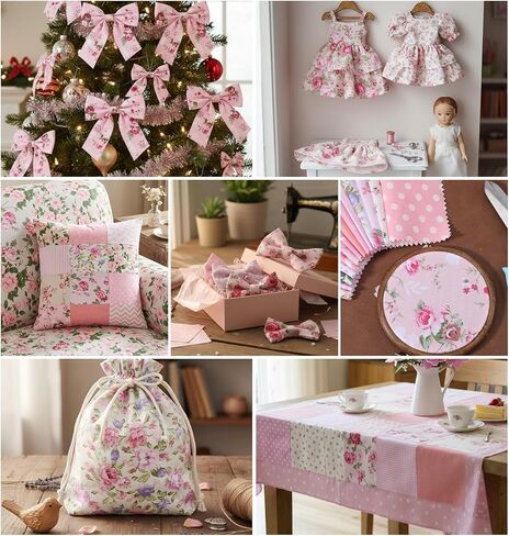 42 Pcs Charm Pack for Quilting, 5x5 Inch Fabric Squares, Assorted Floral & Geometric Cotton Quilt Blocks, Patchwork Bundles for DIY Sewing Crafts & Projects in Kuwait