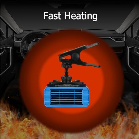 Riloer Car Heater Defogger, 12V 150W Heater/Cooling Fan Car Windscreen Demister Heater, Clip Type, 1Windshield Defroster That Plug Into Cigarette Lighter in Kuwait