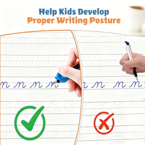 2 Pack Grooved Cursive Handwriting Workbook for Kids and Adults, Reusable Cursive Workbook Set with Pens & Refills, Learn to Write Cursive Script, Perfect for Kids Ages 8-12, Teens & Adult Beginners in Kuwait
