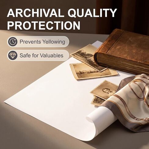 100 Sheets Acid-Free Tissue Paper, 20x13.7in White Archival Tissue Paper Bulk, Acid Free Wrapping Paper for Gift Wrapping, Clothing Storage, Protecting Photos, Crafts & More in Kuwait