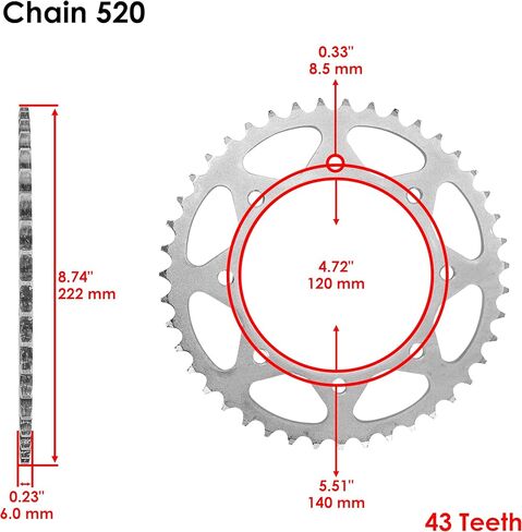 مجموعة سلسلة المحرك والعجلات المسننة كالتريك متوافقة مع كاواساكي KLR650 KL650 1987-1990 in Kuwait